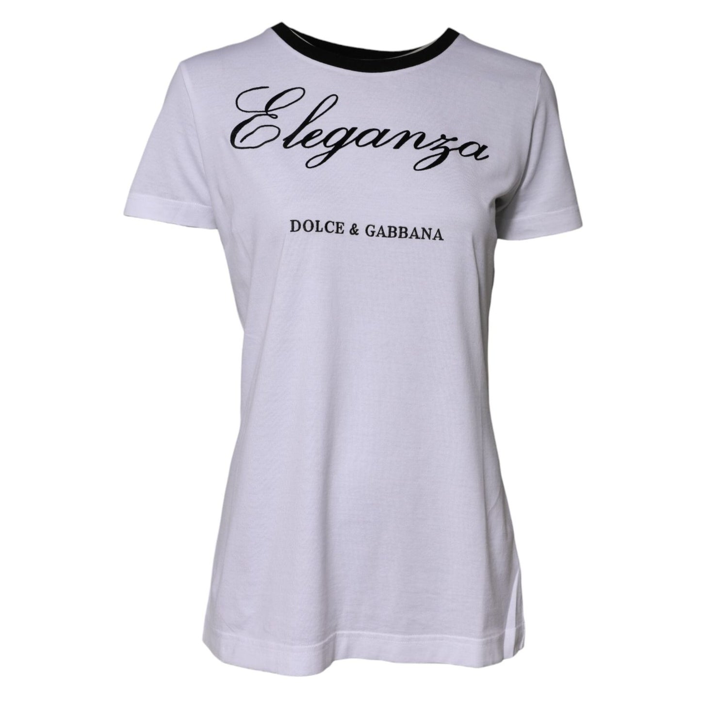 Dolce & Gabbana White Eleganza Cotton Crew Neck Tee T-shirt TSH90743-46