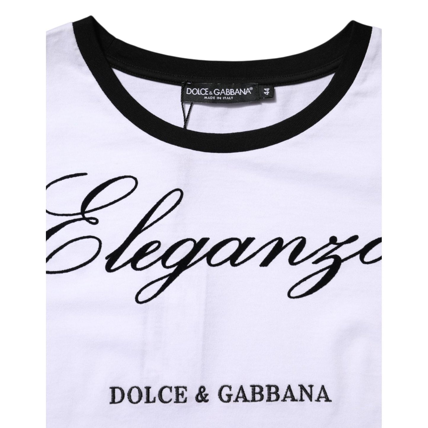 Dolce & Gabbana White Eleganza Cotton Crew Neck Tee T-shirt TSH90743-46