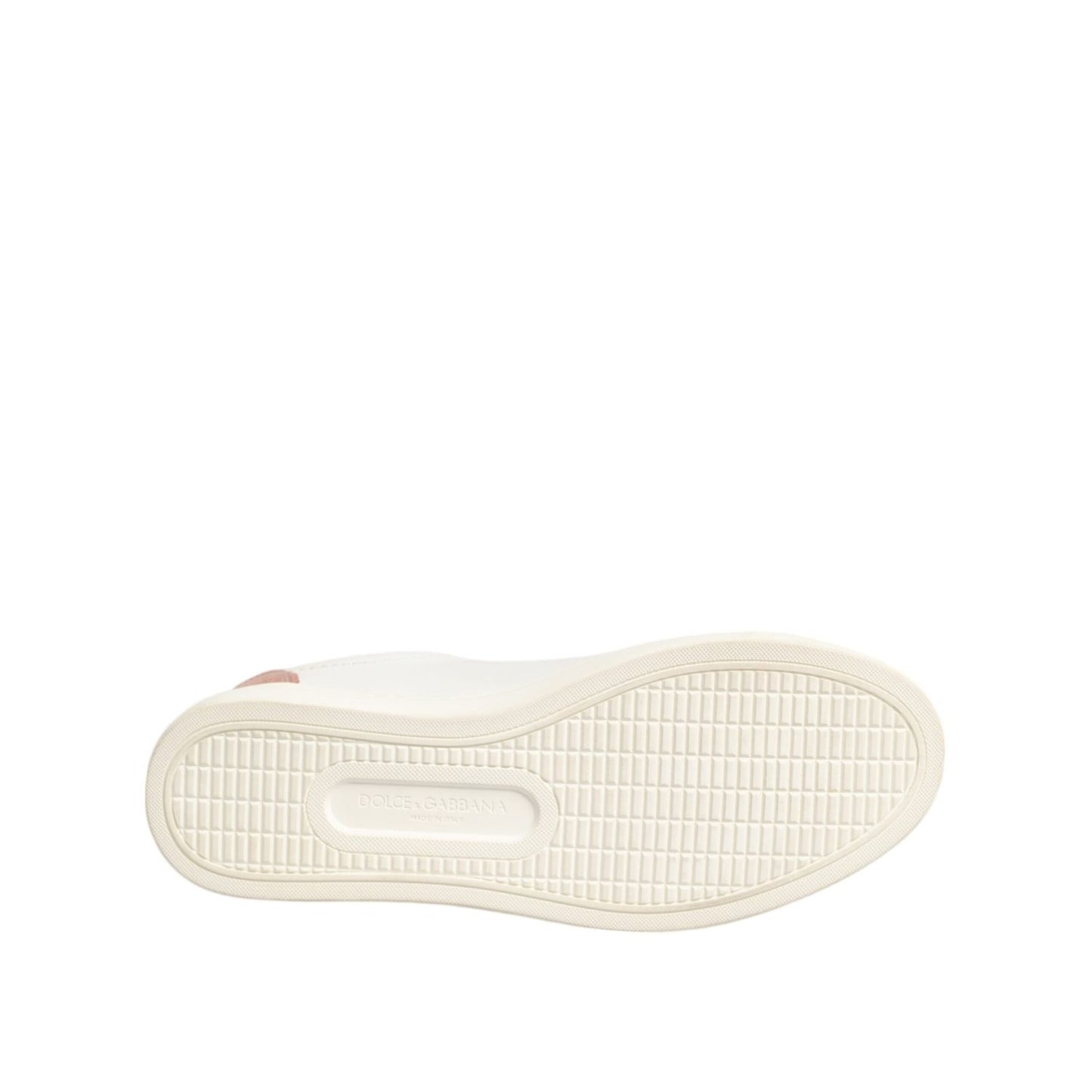 Dolce & Gabbana White Pink Leather Low Top Sneakers Shoes LA12795-35
