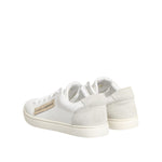 Dolce & Gabbana White Gray Leather Low Top Sneakers Shoes LA12796-37.5