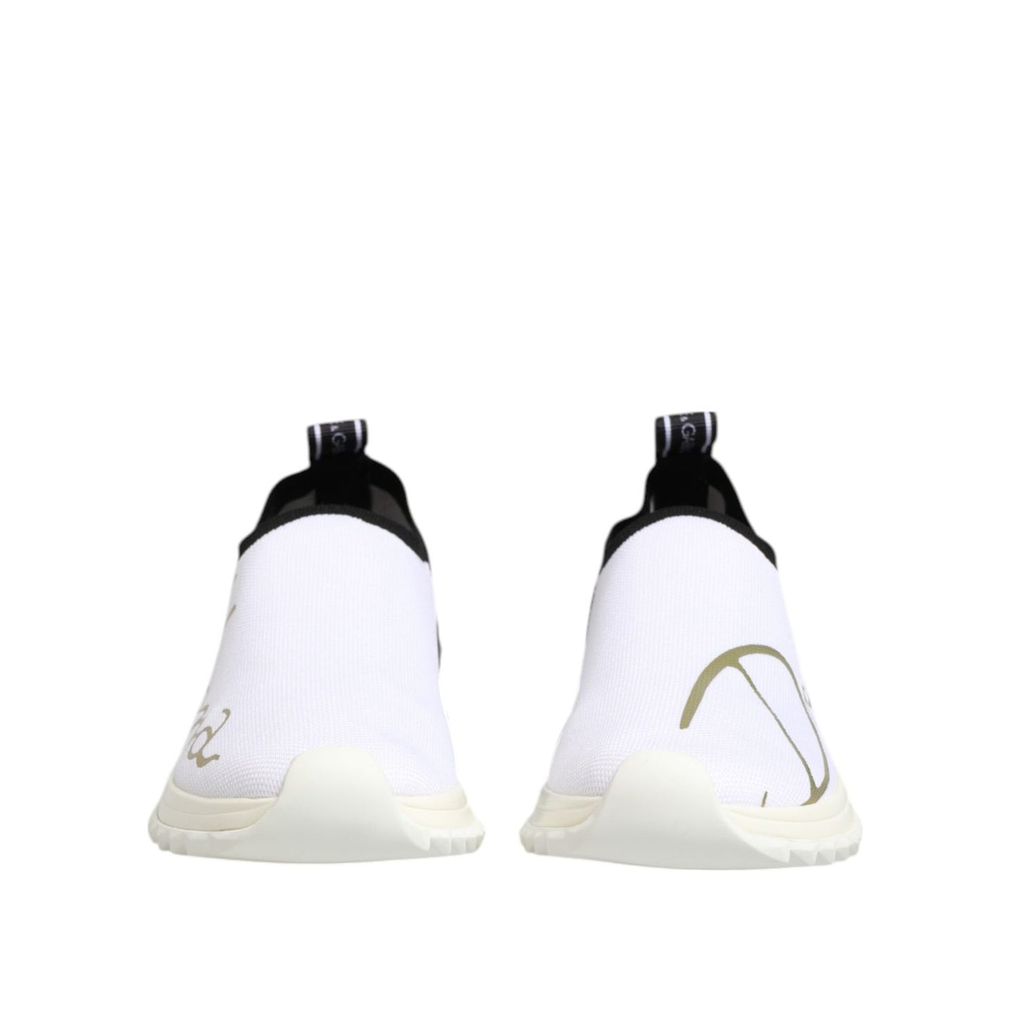 Dolce & Gabbana White Black Low Top Sorrento Sneakers Shoes LA12814-35