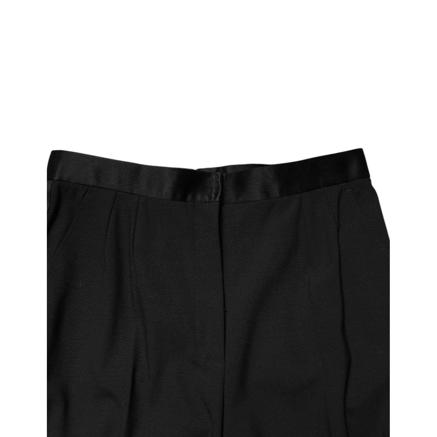 Dolce & Gabbana Black Wool HighWaist Tapered Trouser Pants PAN76274-48