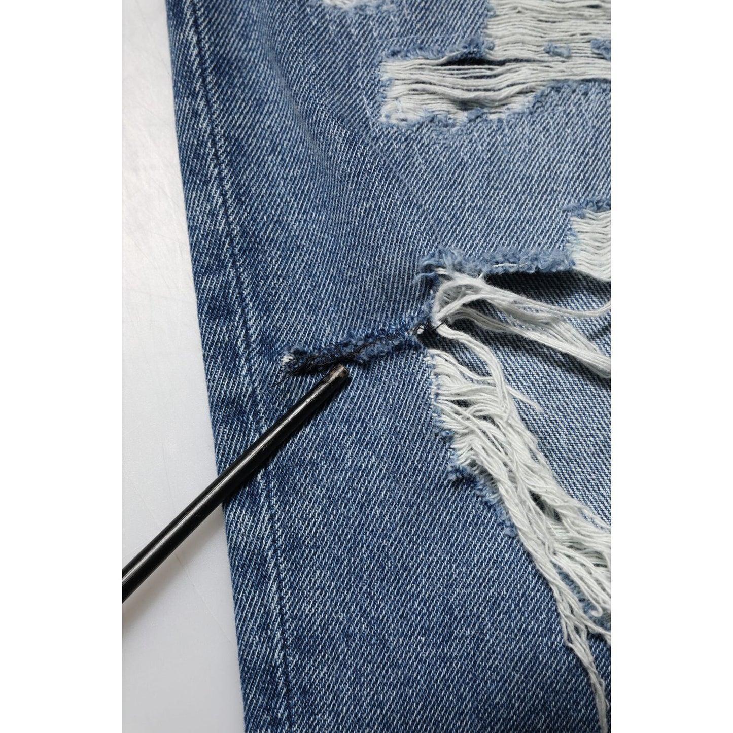 Dolce & Gabbana Blue Tattered High Waist Women Denim Jeans PAN76669-44