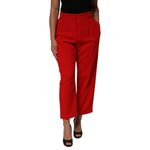 Dolce & Gabbana Red HighWaist Straight Women Trouser Pants PAN76688-48
