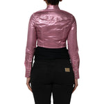 Dolce & Gabbana Pink Cotton Stretch Collared Cropped Jacket JKT41565-38