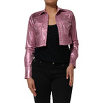 Dolce & Gabbana Pink Cotton Stretch Collared Cropped Jacket JKT41565-38