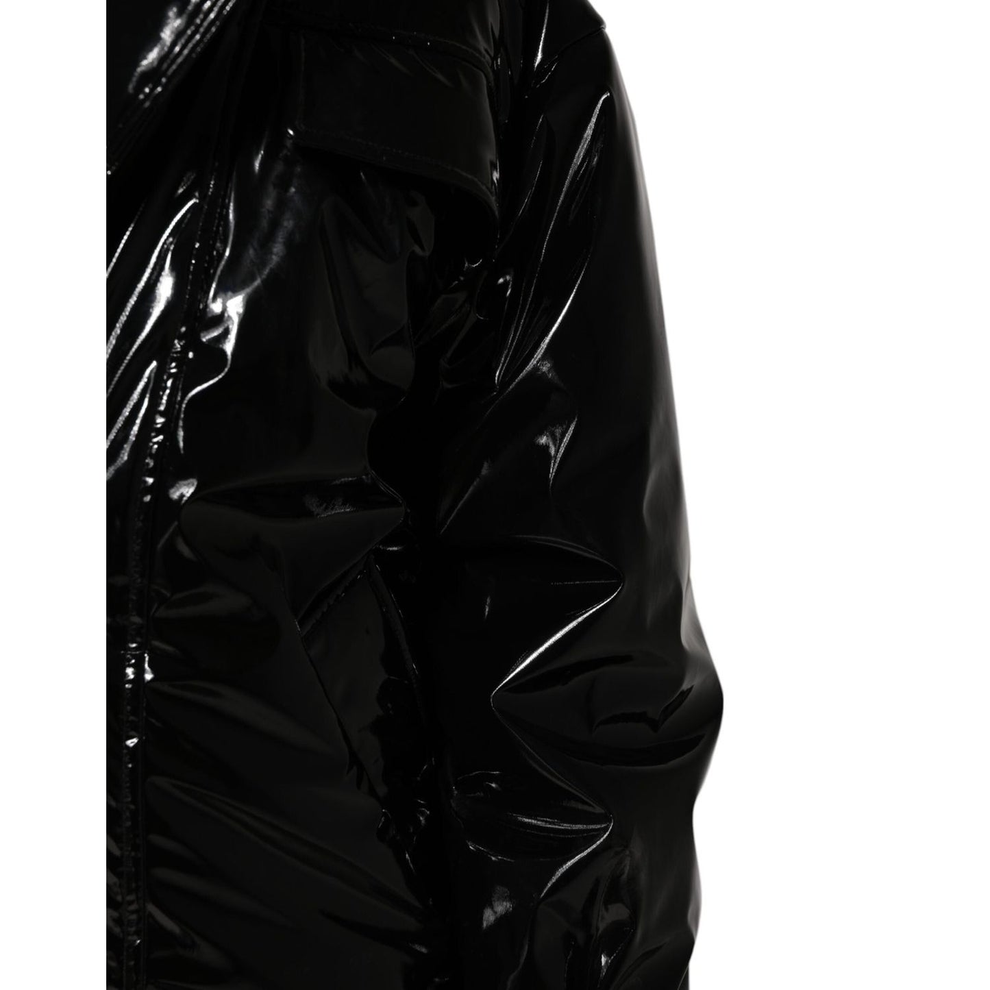 Dolce & Gabbana Black Polyester Quilted Puffer Coat Jacket JKT41568-40