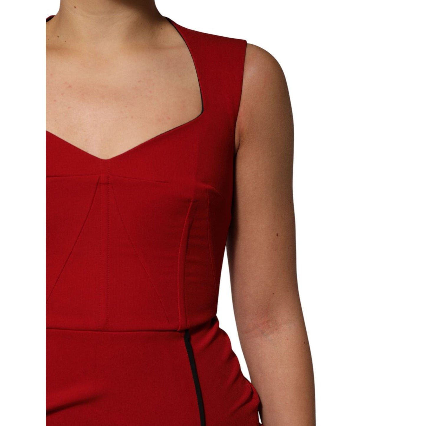 Dolce & Gabbana Red Viscose Stretch Slit Sheath Midi Dress DR81502-38
