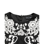 Dolce & Gabbana Black Lace Trim Short Sleeves A-line Dress DR81826-36