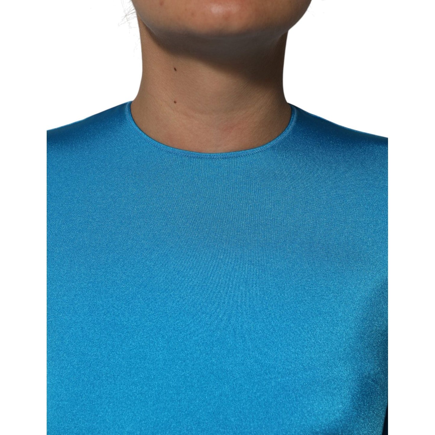 Dolce & Gabbana Blue Nylon Crew Neck Bodycon Jumpsuit Dress DR81802-40