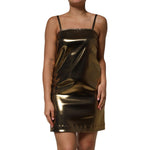 Dolce & Gabbana Metallic Gold Sleeveless A-line Mini Dress DR81829-40