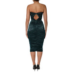 Dolce & Gabbana Green Silk Satin Fitted Strapless Dress DR281063-36