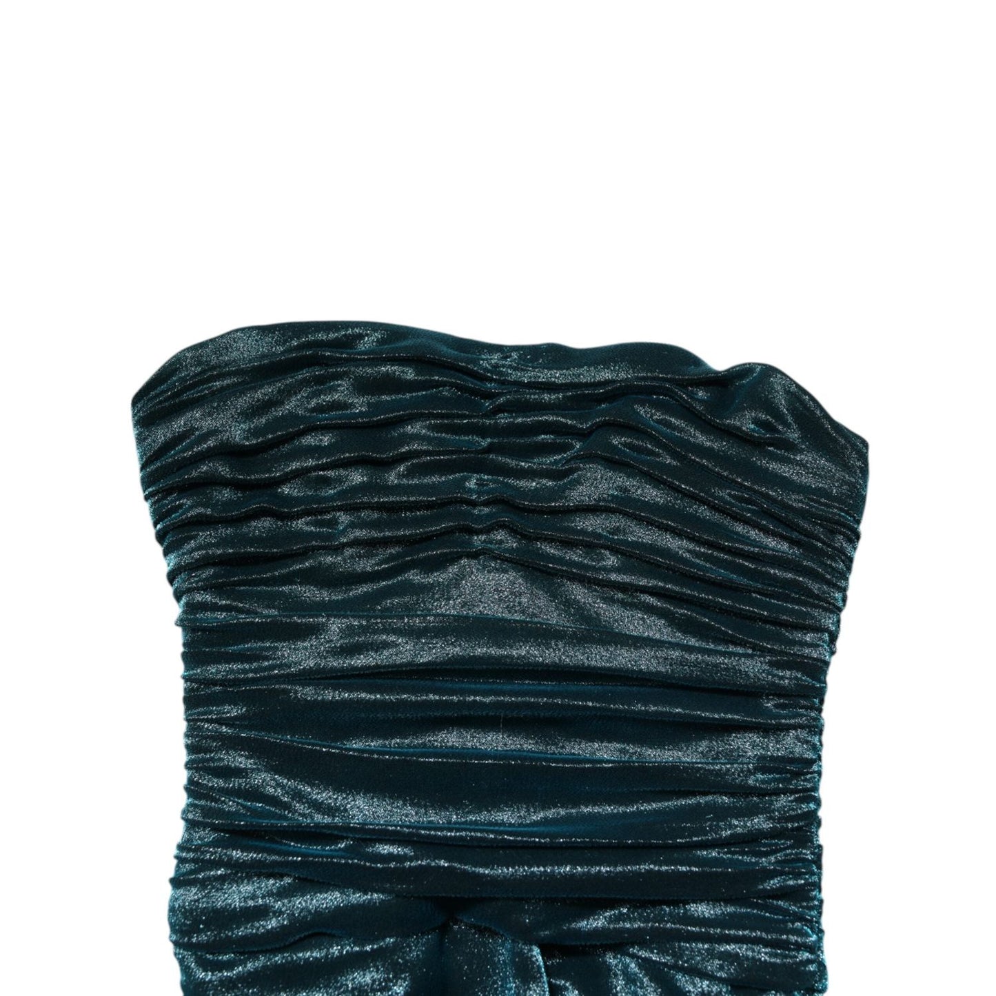 Dolce & Gabbana Green Silk Satin Fitted Strapless Dress DR281063-36