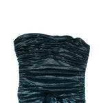 Dolce & Gabbana Green Silk Satin Fitted Strapless Dress DR281063-36