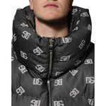 Dolce & Gabbana Black DG Monogram Full Zip Puffer Men Jacket JKT41544-50