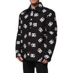 Dolce & Gabbana Black DG Monogram Nylon Windbreaker Jacket JKT41554-54
