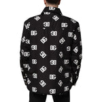 Dolce & Gabbana Black DG Monogram Nylon Windbreaker Jacket JKT41554-54