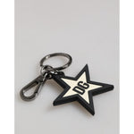 Dolce & Gabbana White Black DG Logo Star Rubber Men's Keychain Keyring SMY11226