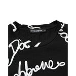 Dolce & Gabbana Black Logo Print Cotton Crew Neck T-shirt TSH90846-46