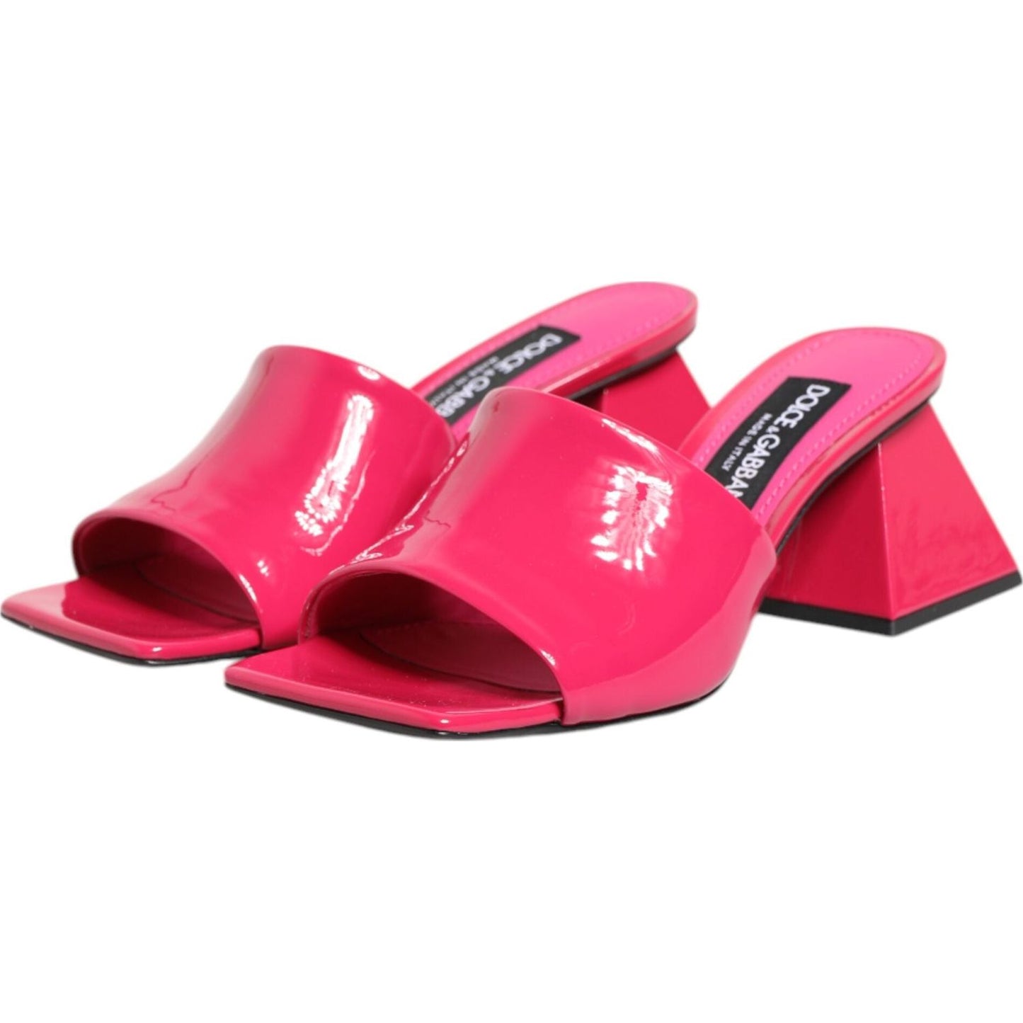 Dolce & Gabbana Pink Open Toe Block Heel Mules Sandals Shoes LA12909-35