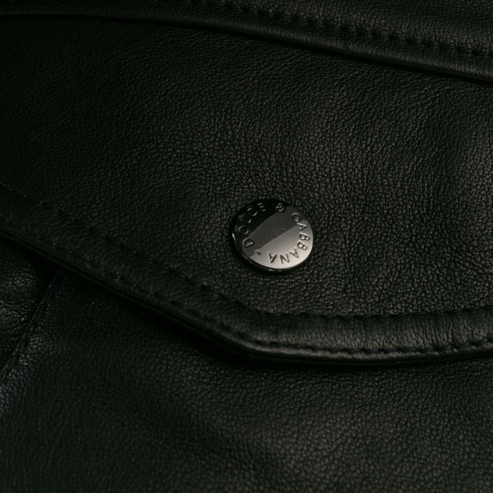 Dolce & Gabbana Black Lambskin Jacket DO-15936-IT50 | L