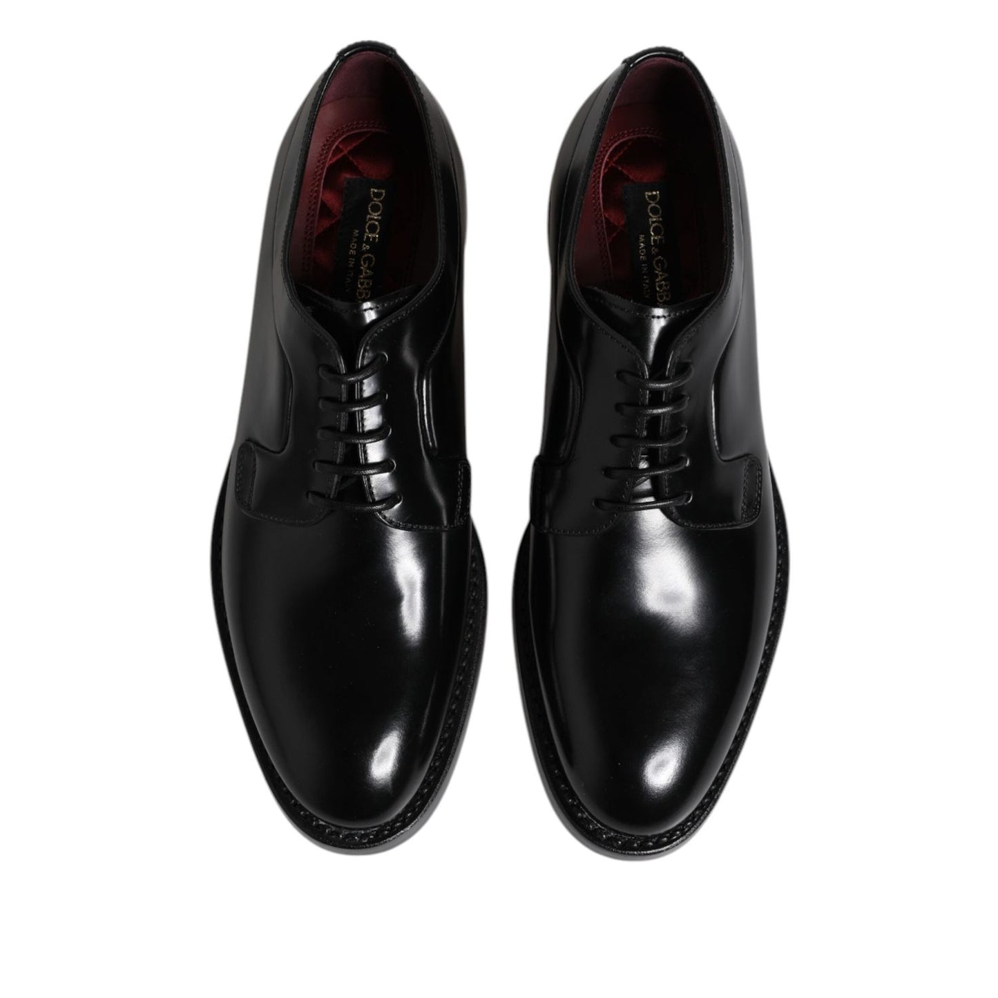 Dolce & Gabbana Black Calf Leather Lace Up Dress Shoes MV7933-46