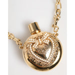 Dolce & Gabbana Gold Brass Rhinestone Devotion Charm Pendant Necklace SMY11224