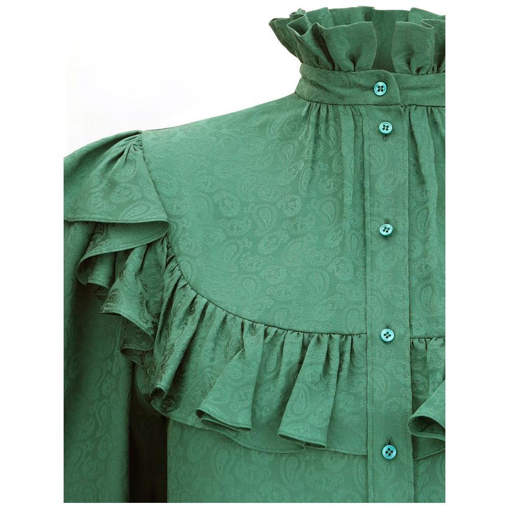 Saint Laurent Silk Blouse with ruffles SA-831783Y143U3120-IT40 | M