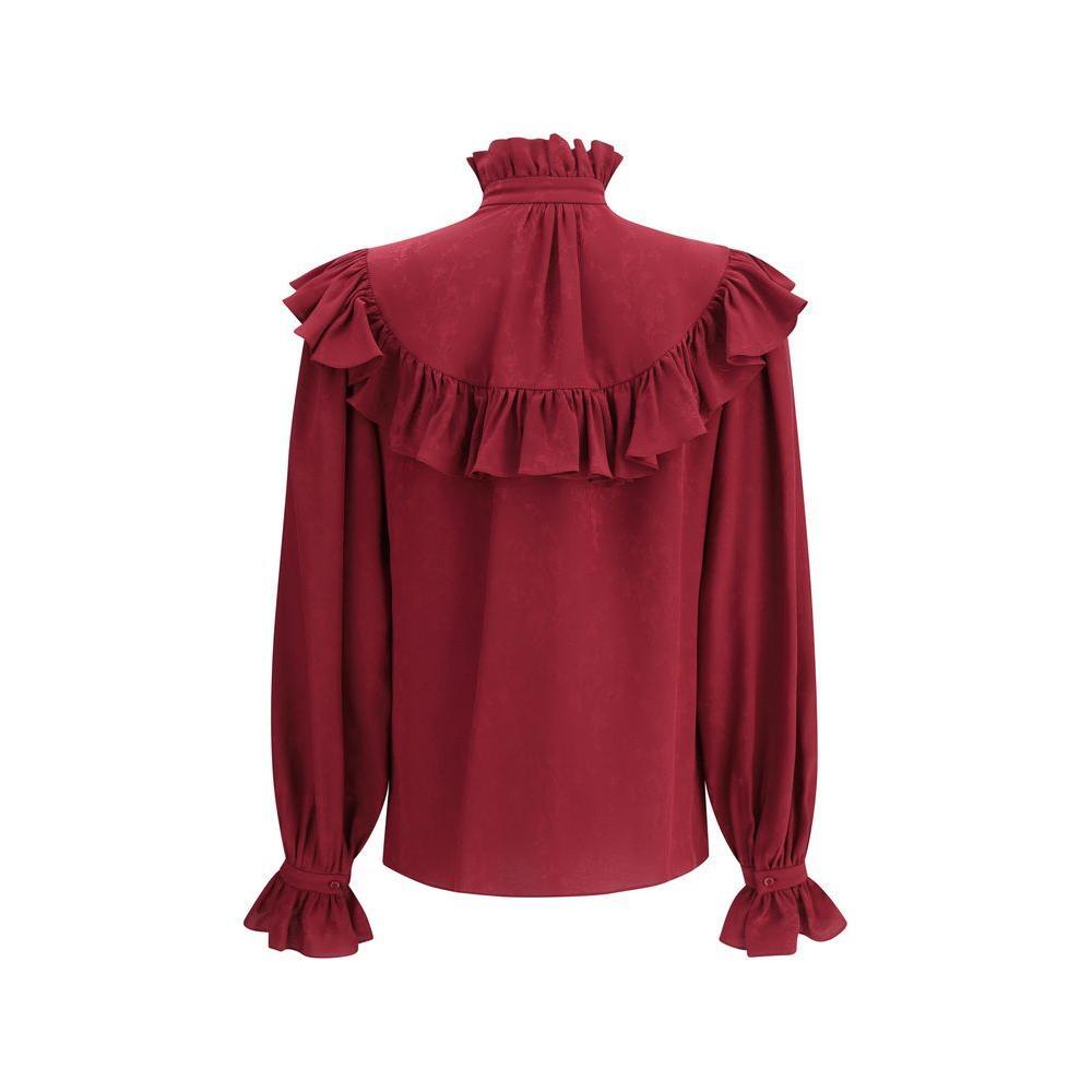 Saint Laurent Silk Blouse with ruffles SA-831783Y4K356067-IT36 | XS