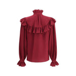 Saint Laurent Silk Blouse with ruffles SA-831783Y4K356067-IT36 | XS