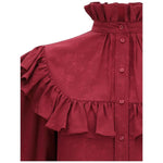 Saint Laurent Silk Blouse with ruffles SA-831783Y4K356067-IT36 | XS