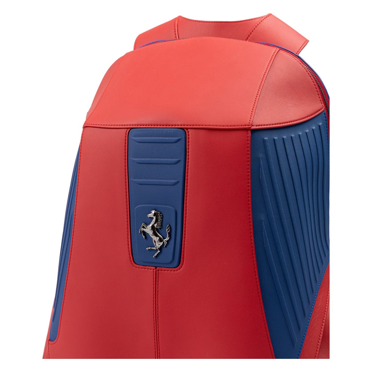 Ferrari Red Leather Technical Backpack 8056121178991