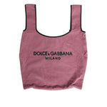 Dolce & Gabbana Pink Cotton Velvet DG MILANO Shoulder Shopping Borse Bag BAG4673