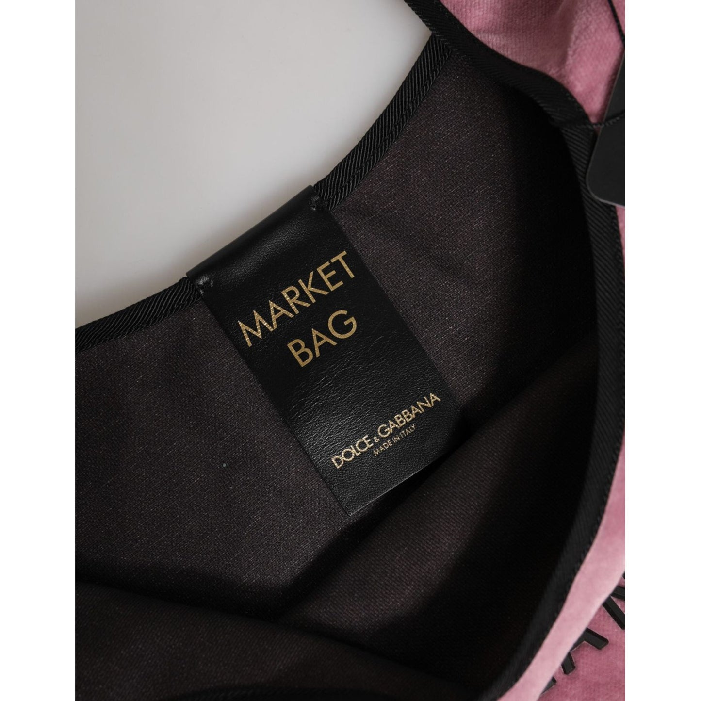 Dolce & Gabbana Pink Cotton Velvet DG MILANO Shoulder Shopping Borse Bag BAG4673