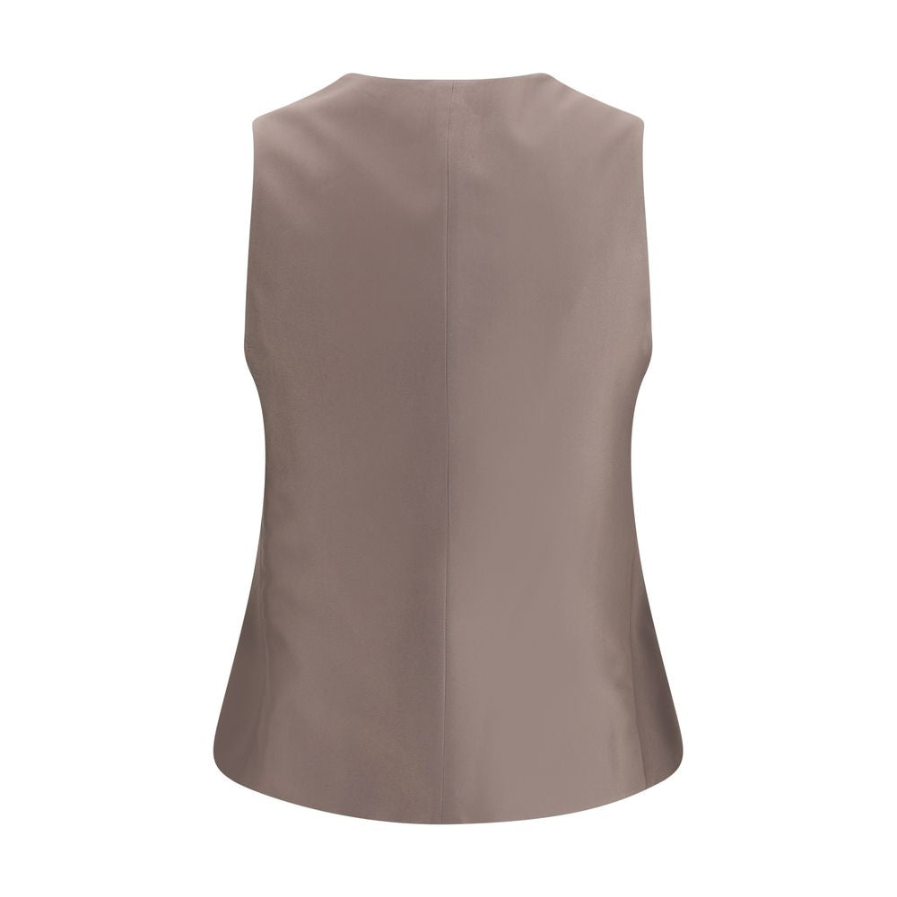 Giorgio Armani Single-breasted hemp and viscose Vest GI-GW001588U8130-IT44 | L