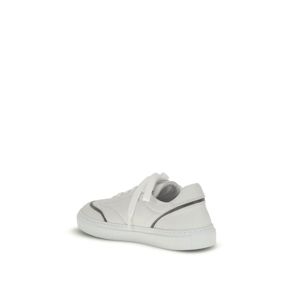 Brunello Cucinelli Leather Sneakers with Shiny Details BR-MZGSG3077PC7592-EU36/US6