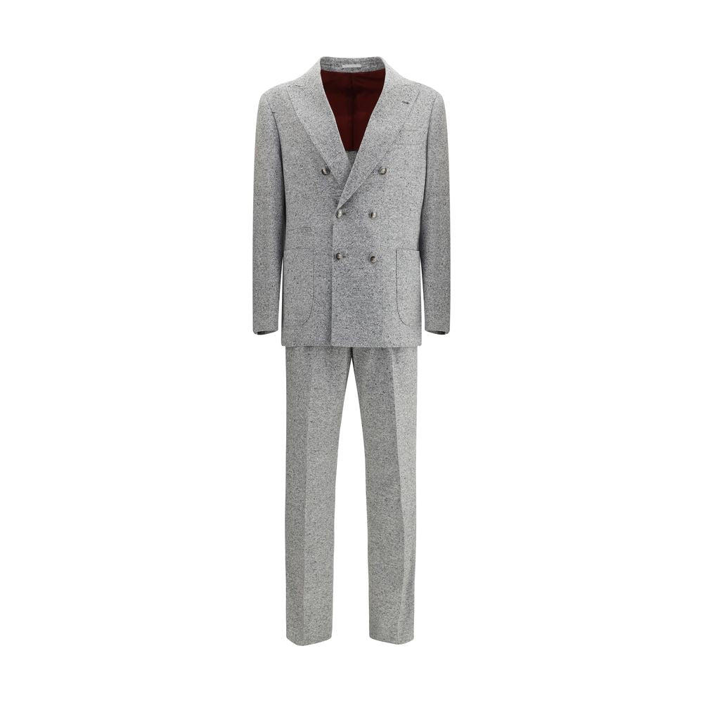 Brunello Cucinelli Wool and cashmere buttoned grisaille Suit BR-MV418LDBH2C251-IT50 | L