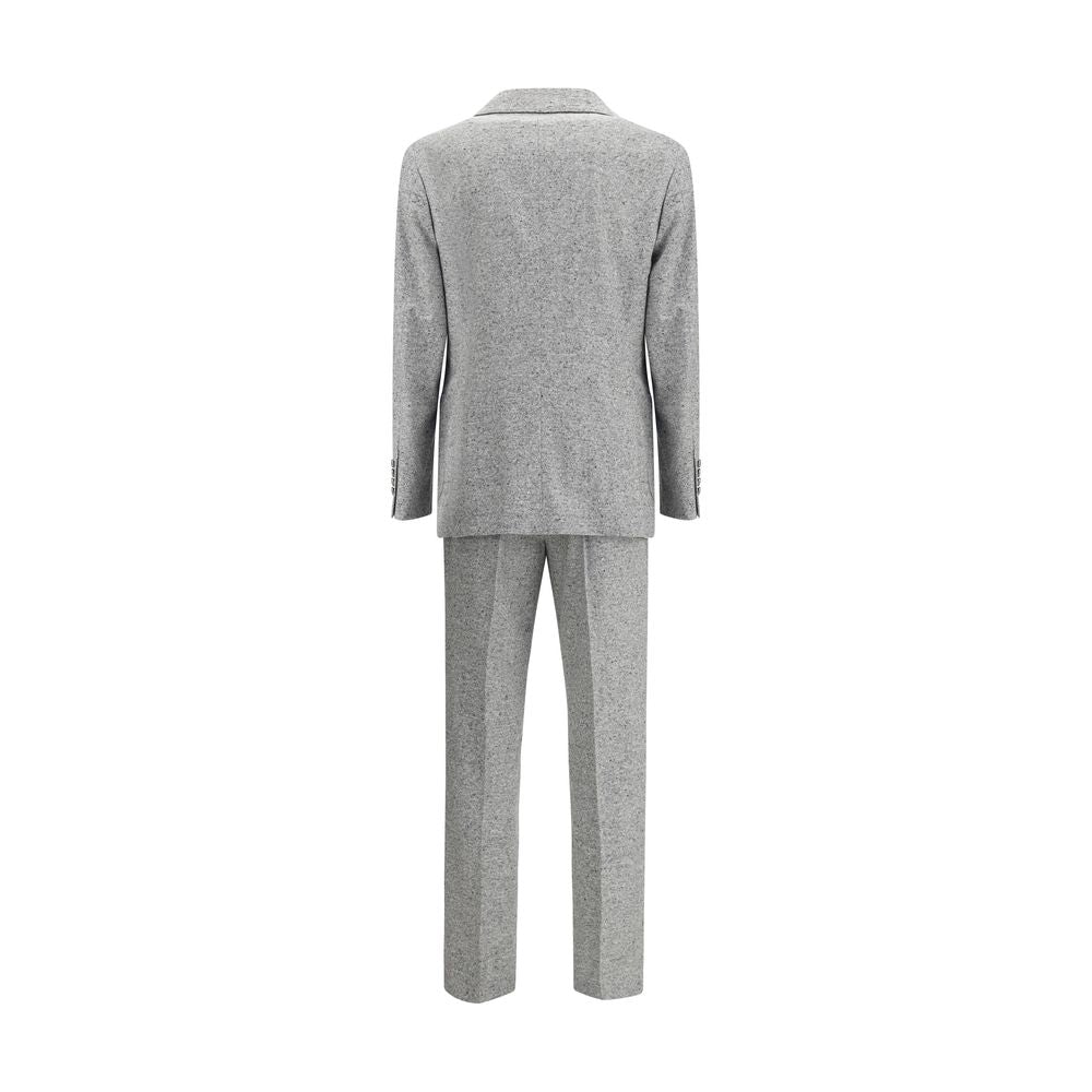 Brunello Cucinelli Wool and cashmere buttoned grisaille Suit BR-MV418LDBH2C251-IT50 | L