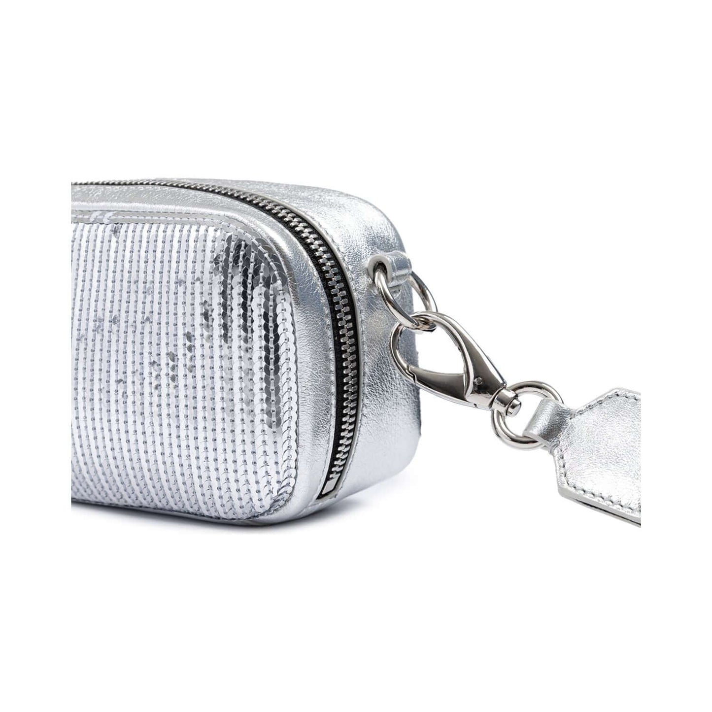 Dsquared² Silver Paillettes and Leather Clutch Bag DS210825-7