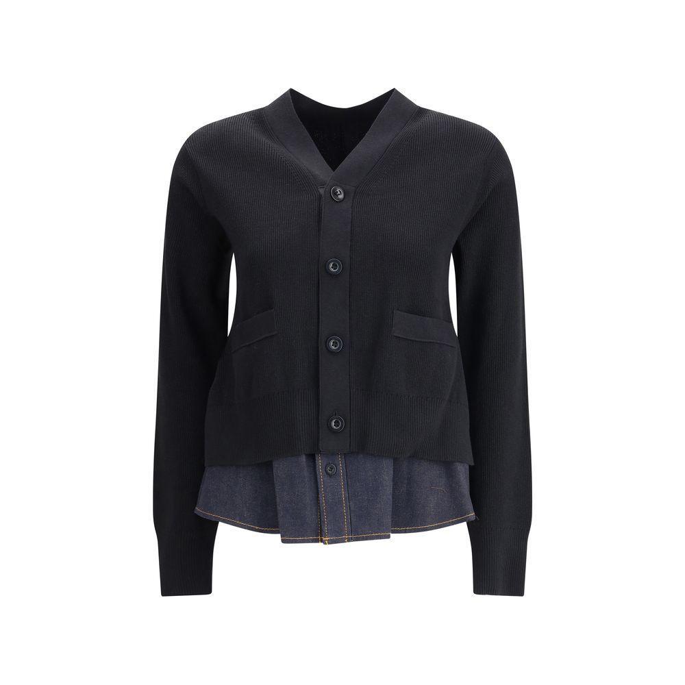 Sacai Cardigan with denim panel SA-2507968027-3