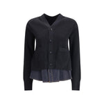 Sacai Cardigan with denim panel SA-2507968027-3