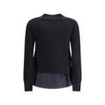 Sacai Cardigan with denim panel SA-2507968027-3