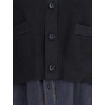 Sacai Cardigan with denim panel SA-2507968027-3