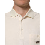 Dolce & Gabbana Ivory Cotton Terry Logo Pocket Polo T-shirt TSH90511-48