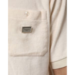 Dolce & Gabbana Ivory Cotton Terry Logo Pocket Polo T-shirt TSH90511-48