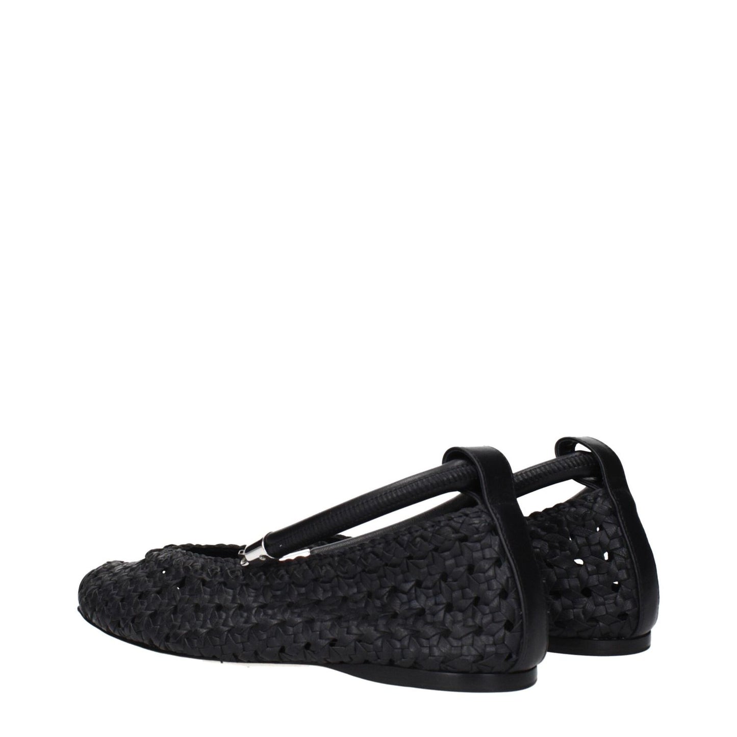 Max Mara Black Leather Ballet Flats MA-15256371921161-EU35/US5