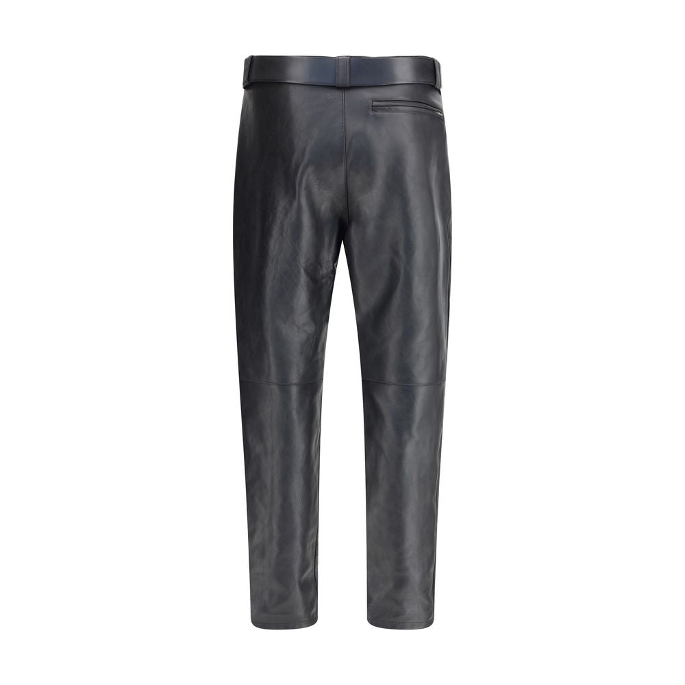 Saint Laurent Hammered leather belted Pants SA-845571YCTR21000-IT48 | M