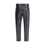 Saint Laurent Hammered leather belted Pants SA-845571YCTR21000-IT48 | M