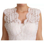 Dolce & Gabbana White Flower Lace Corsage Long Maxi Dress DR28069-46