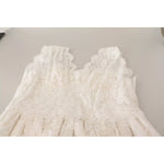 Dolce & Gabbana White Flower Lace Corsage Long Maxi Dress DR28069-46